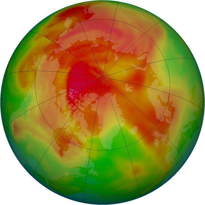 Arctic ozone map for 02 April 1986